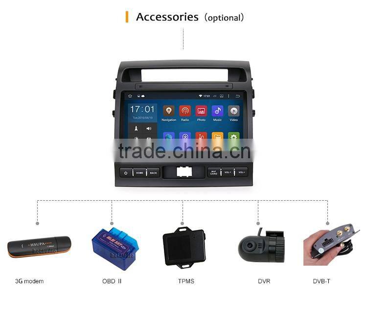 Great Quad Core Pure android 5.1.1 Car GPS for Toyota Land Cruiser 200 with Capacitive screen 1.6G CPU 1G RAM Radio audio player