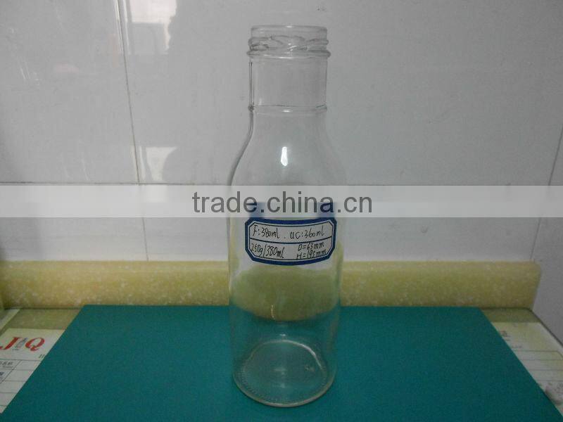 12oz neck ring glass juice beverage bottle