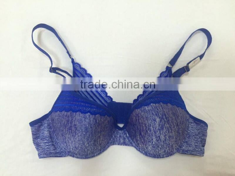 New Design Mix Color Lace Wing Push Up Silicone Bra Hot Sexy
