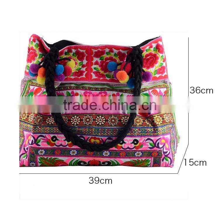 Top quality embroidered shoulder bag Vietnam embroidery bags