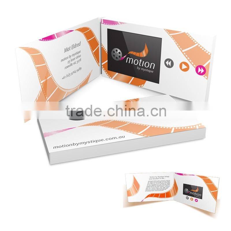 1300 mAh LCD 7 inch video brochure card custom greeting card printing