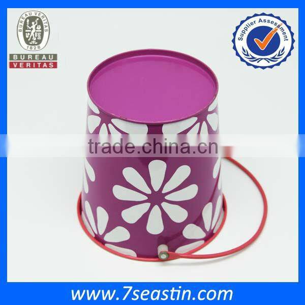 Small Metal Tin Bucket Garbage Can With Handle Customer New Design