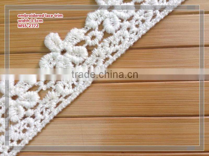 kids dress cotton embroidered lace trim