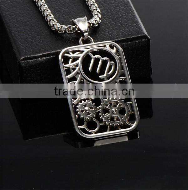 Any of the twelve animals pendant necklace simple dog tag stainless steel necklace jewelry