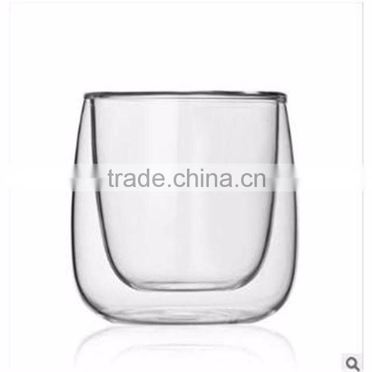 Hand made borosilicate glass tea cup double wall glass cup in stock,small order can be accept