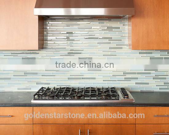 backsplash decorative metal mix glass mosaic tile