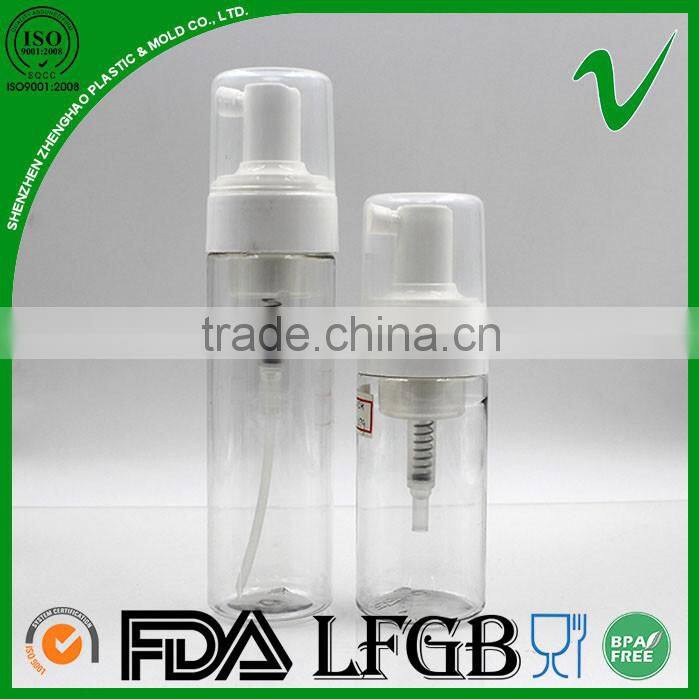 180ml PET cylinder clear plastic foam spray bottle wholesale
