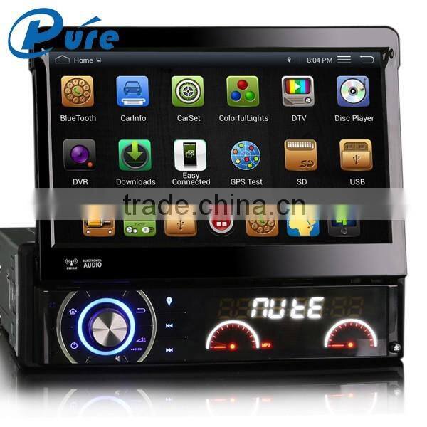GPS Bluetooth Car Player Singel Din DVD Player 7 Inch 1024*600 Capacitive Touch Screen Player