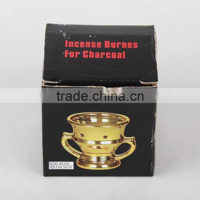 2016 new hot sell golden Arabic incense burner candle burner cramic incense burner for charcoal