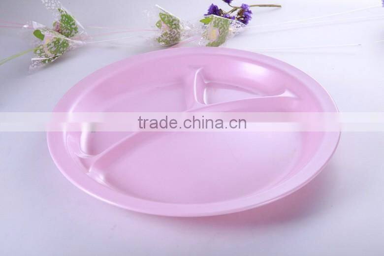 Special shape three grids melamine lunch tray for children, biodegradable lunch trays