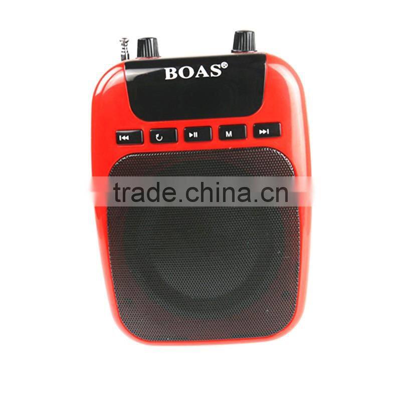 BOAS Waistband Wireless Microphone Special Amplifier for Guide Teacher External Voice Lound Speaker Support U Disk/TF Card