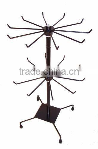 20 INCH 2 level hanging tall BLACK SPINNING DISPLAY WIRE RACK