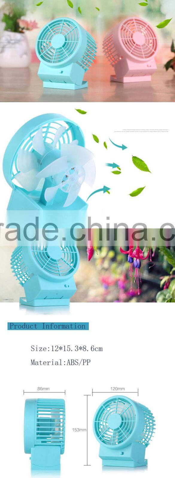 mini twin engine desktop portable usb fan - great for any desk or table