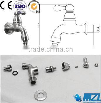stainless steel washing machine bibcock on-off water tap