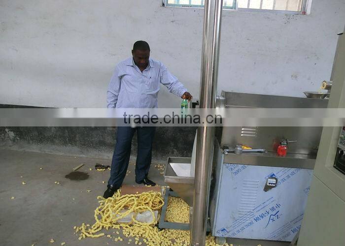 Puffed cheese ball corn snacks food making machines/twin screw extruder production line ordered by Nigeria customer