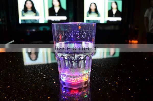 400ml change color square glass cup