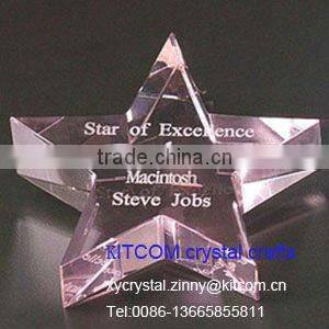star shaped crystal paperweight with custom engraving