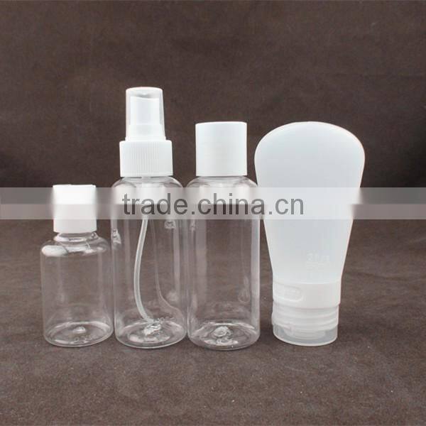 4pcs portable plastic transparent travel bottle toiletries kit cosmetics travel bottle set