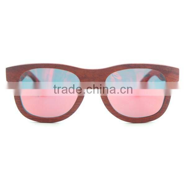 Promotional custom new styles rosewood rainbow surface Sunglasses