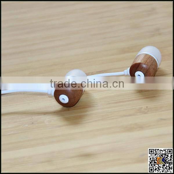Cherry wood-ear remote control headphones wire (white),Cherry wood earphone