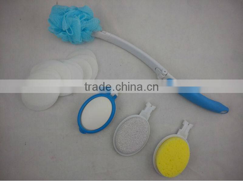 Long Handle Bath Brush/15 PC Body lotion applicator&spa set
