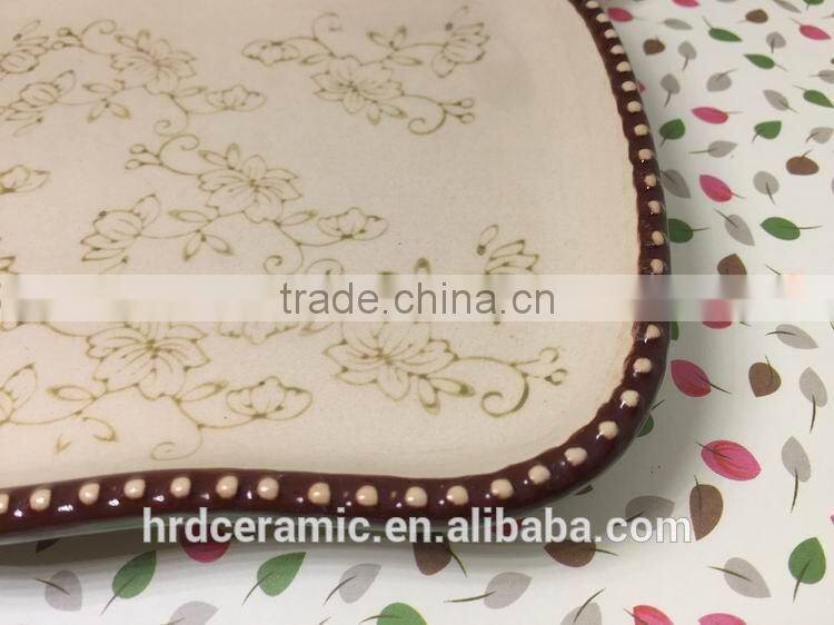 Daily use hand-painted stocked porcelain dinner plates High quality porcelain plate