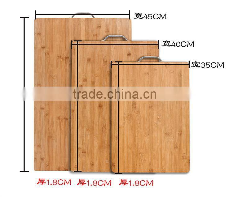 Low moq wholesale set of 3 thick bamboo chopping board with handle