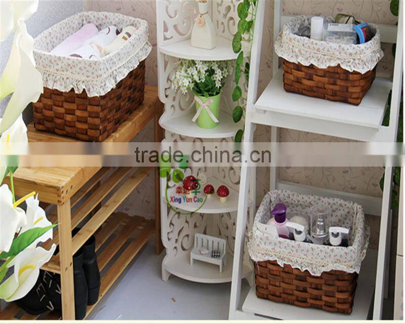 Household receive basket Hand woven wood chip basket