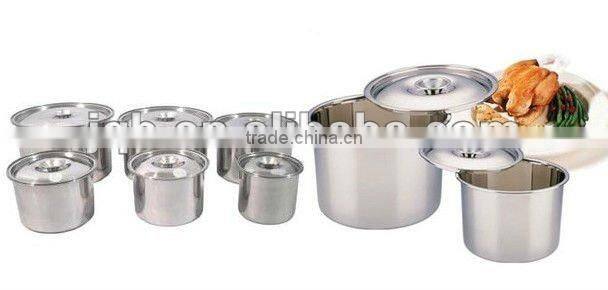 Stainless steel food storage bowl set with covers