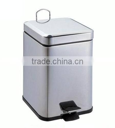3 liters-30 liters stainless steel foot pedal garbage bin sqaure pedal bin waste bin