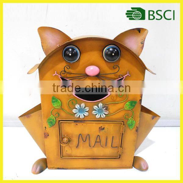 YS15010 Pretty Handicraft Cat Metal Mailbox