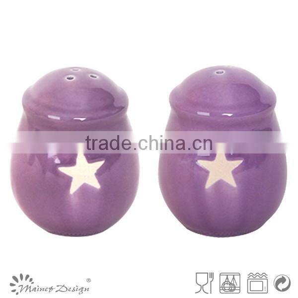 Hotel ceramic salt and pepper shakers / Home stoneware salt and pepper shakers