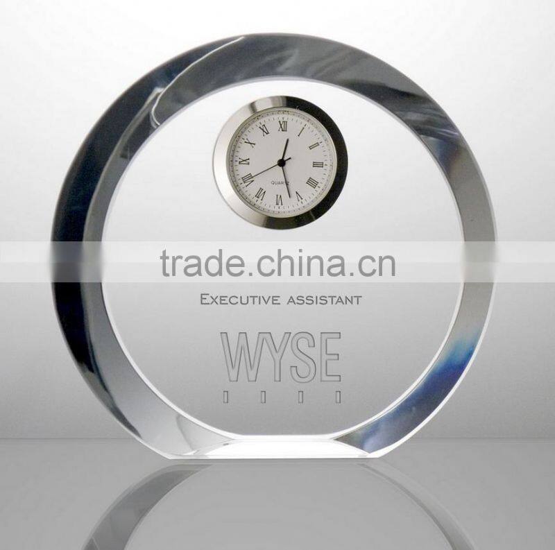 Roundness crystal table clock for home decoration