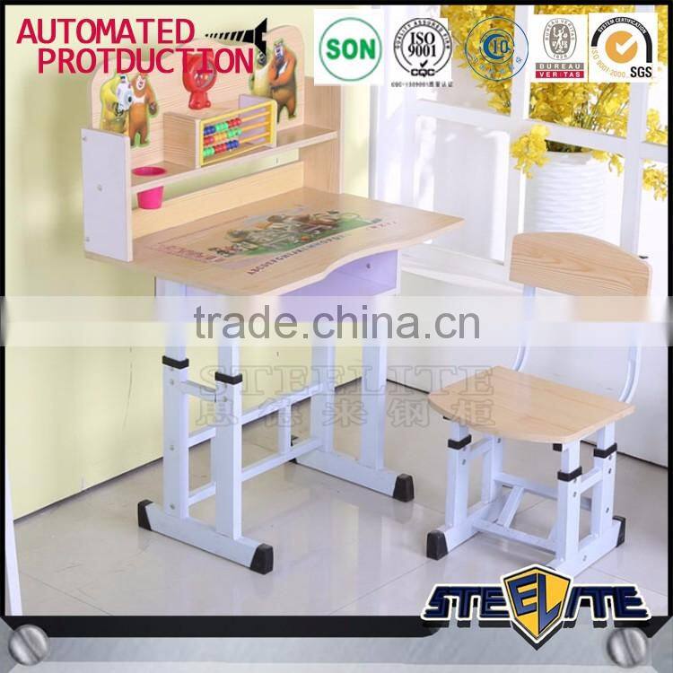 Kids cartoon study table and chair kids homework table