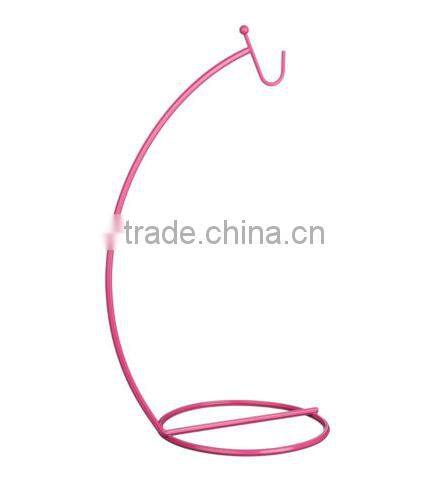 Hot pink powder coating stylish iron metal fruit basket hanger holders racks for kitchen organizer storage