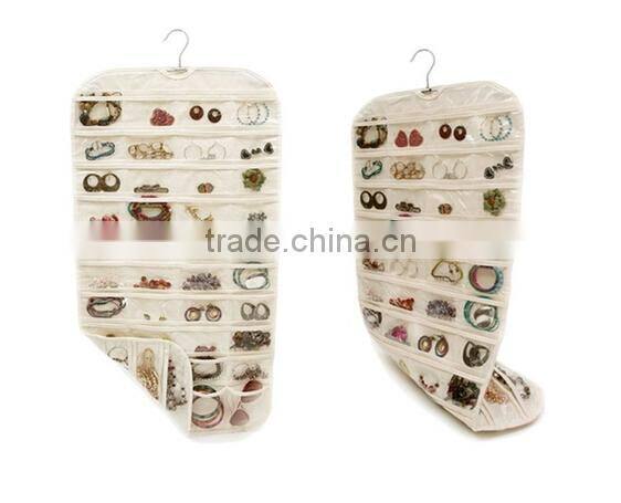Double sided 72/80 Pockets Hanging Jewelry Organizer Storage Bag / Jewelry Storage Bag / fabric jewelry organizer