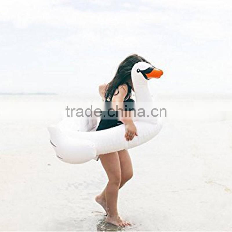 2017 hot selling inflatable swan baby pool float outdoor swim ring and raft water party toys for kids