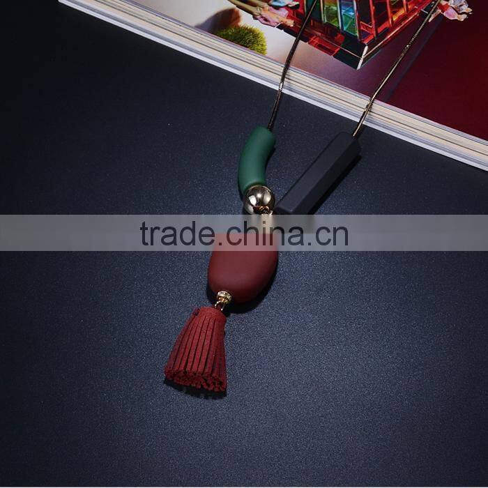 irregular beads pendant necklace geomotric bead pendant necklace tassel long sweater necklace