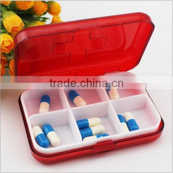 custom 6 compartment plastic pill box,custom practical plastic pill box for health,custom made plastic pill box supllier