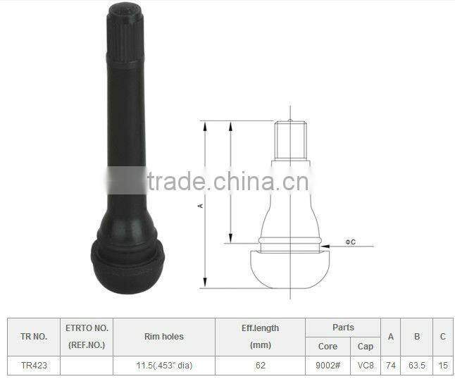 Snap-in Tubeless Valves