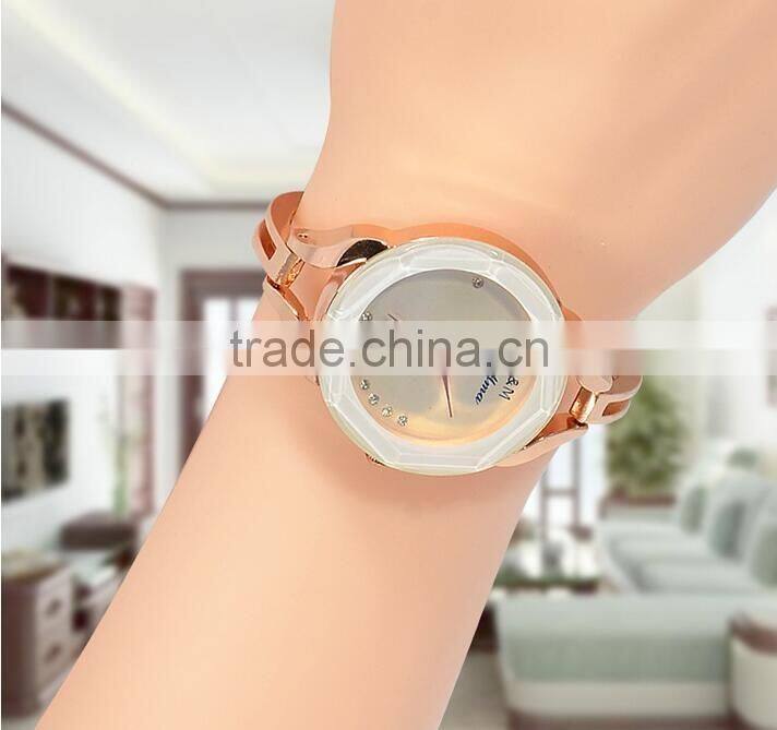 charming lady decoration wristwatch vogue crystal dial alloy strap women watch