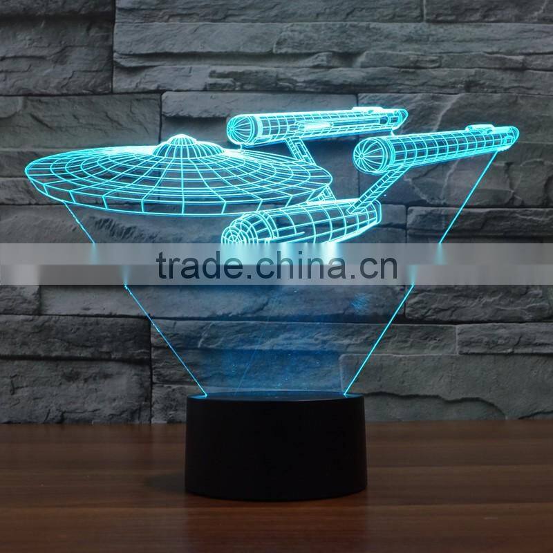 2017 new 3D illusion Night Light 7 Color Change LED Desk Table Lamp Toys