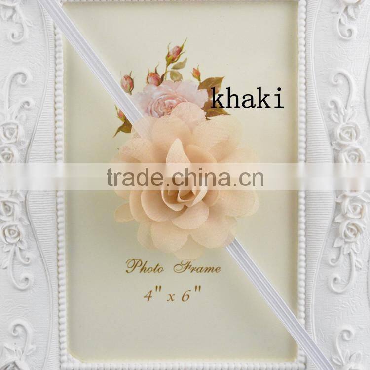 2015 Girl's Head Accessories Turban Headband Baby Flower Elastic Hairband Daisy Flower Lace Headband For Kids