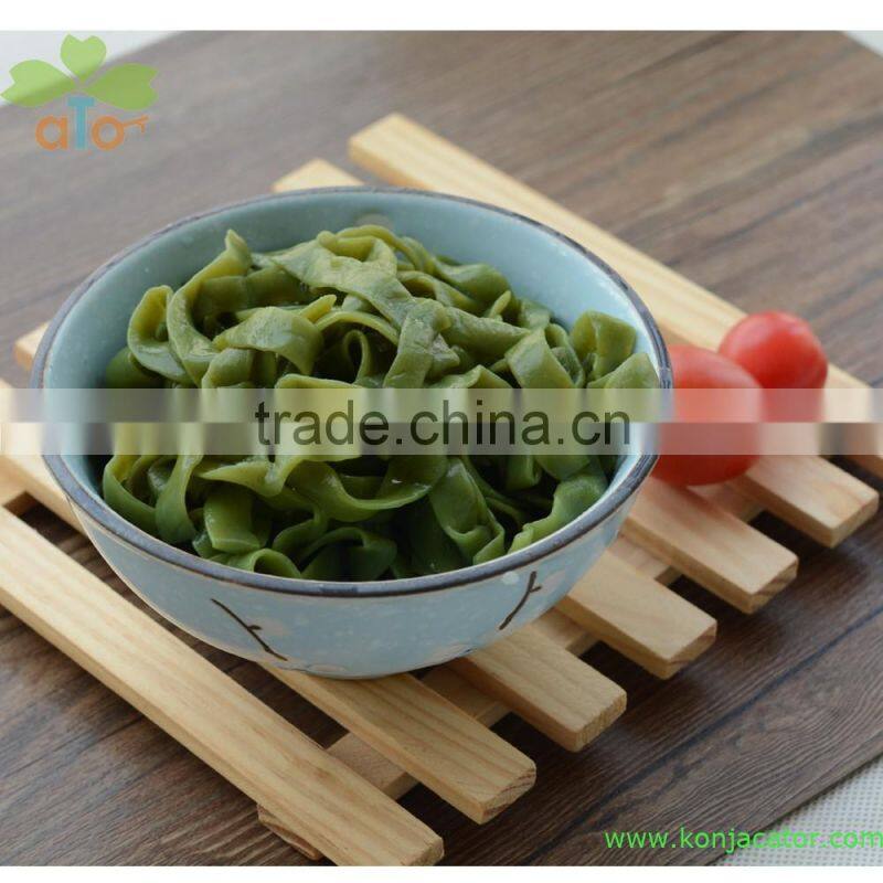 Yum yum 3 minutes instant noodle spinach tagliatelle de konjac shirataki for vegetarian