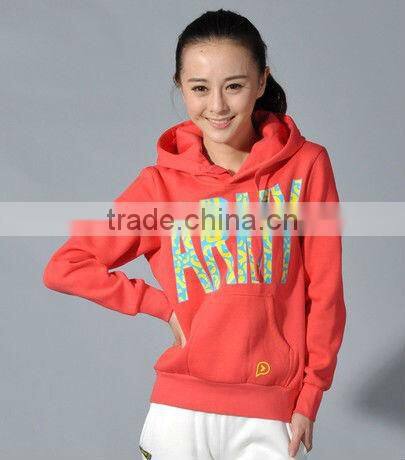 Fashion women pullover plain Casual Cotton sweater hooded hoody