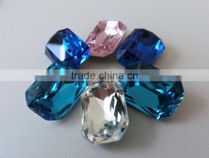 Octagon Facetted Cut Crystal Blue Fancy Stone;Whoesale gemstone