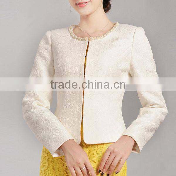 New Arrival good quality long sleeve front hook&eye design women autumn jacket