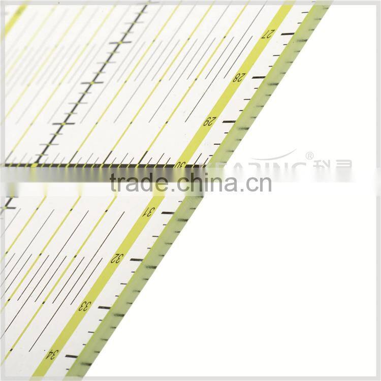 Kearing pro arcylic Double-Colored Grid Lines 45cm*10cm Rectangular patchwork ruler with scale range for sewing cutting#KPR4510