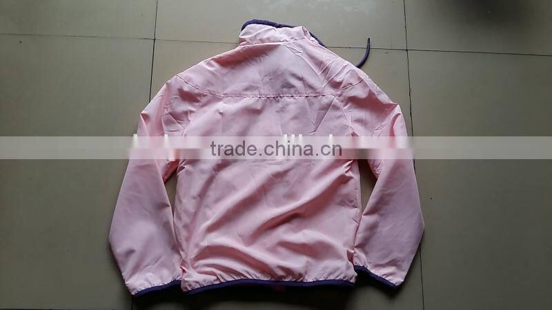 Garment closeout girl's fashion breathable sport jacket