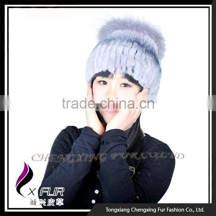 CX-C-121F OEM/ODM New Design Rex Rabbit Fur Headwear Furry Winter Hat